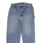 CARHARTT Mens Blue Regular Fit Straight Denim Jeans W36 L29 Durable Casual