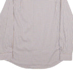 CHAPS Mens White & Brown Check Cotton Shirt L Casual Long Sleeve Button Collar