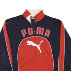 PUMA Mens Navy & Red Classic Jacket 2XL Polyester Blend Zip Sports Casual