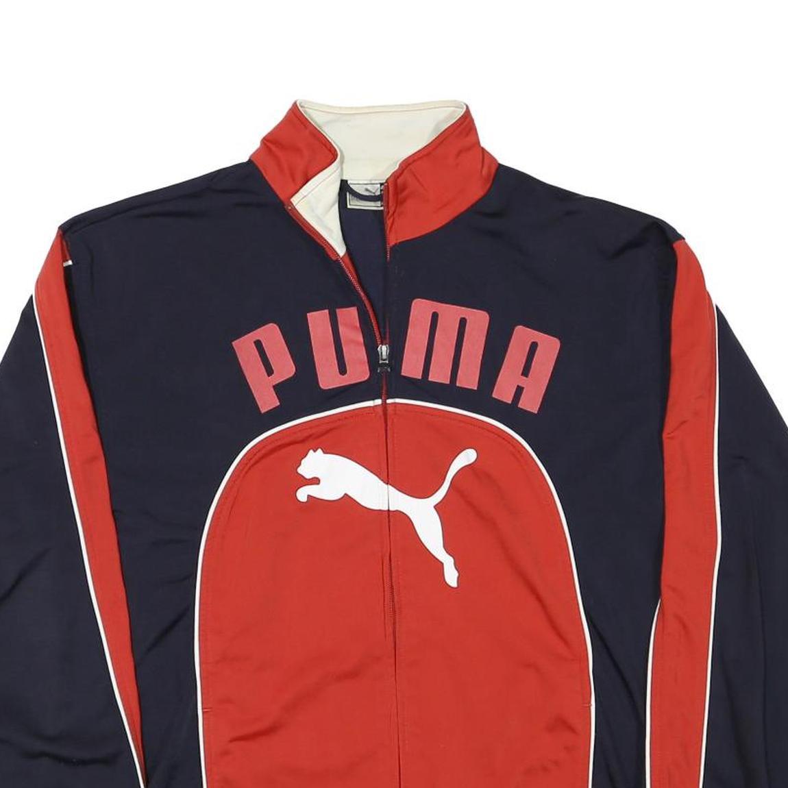 PUMA Mens Navy & Red Classic Jacket 2XL Polyester Blend Zip Sports Casual