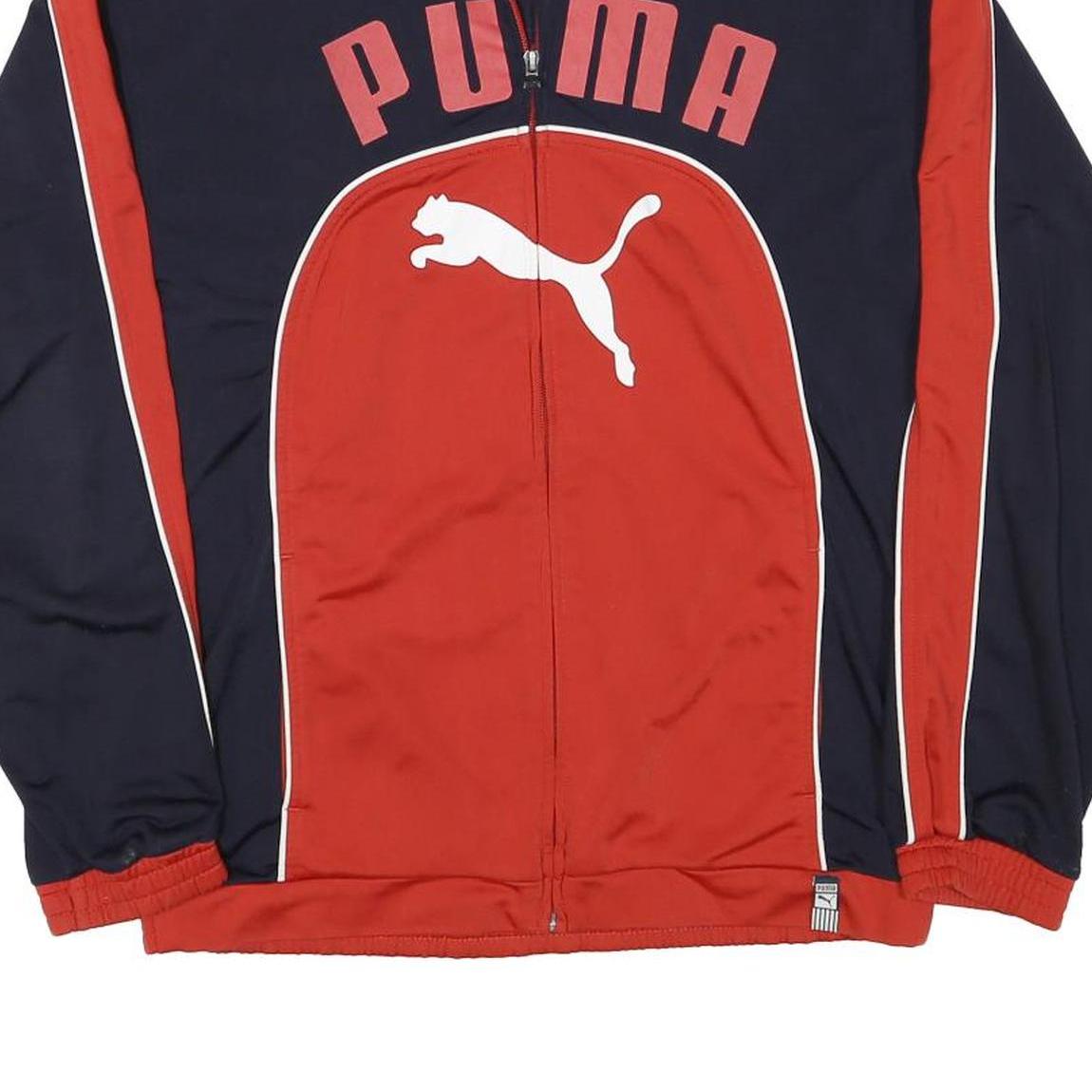 PUMA Mens Navy & Red Classic Jacket 2XL Polyester Blend Zip Sports Casual