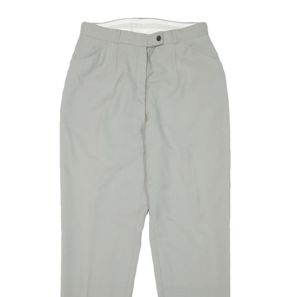 BRAX Womens Wool Relaxed Straight Trousers Light Grey W28 L30 Elegant