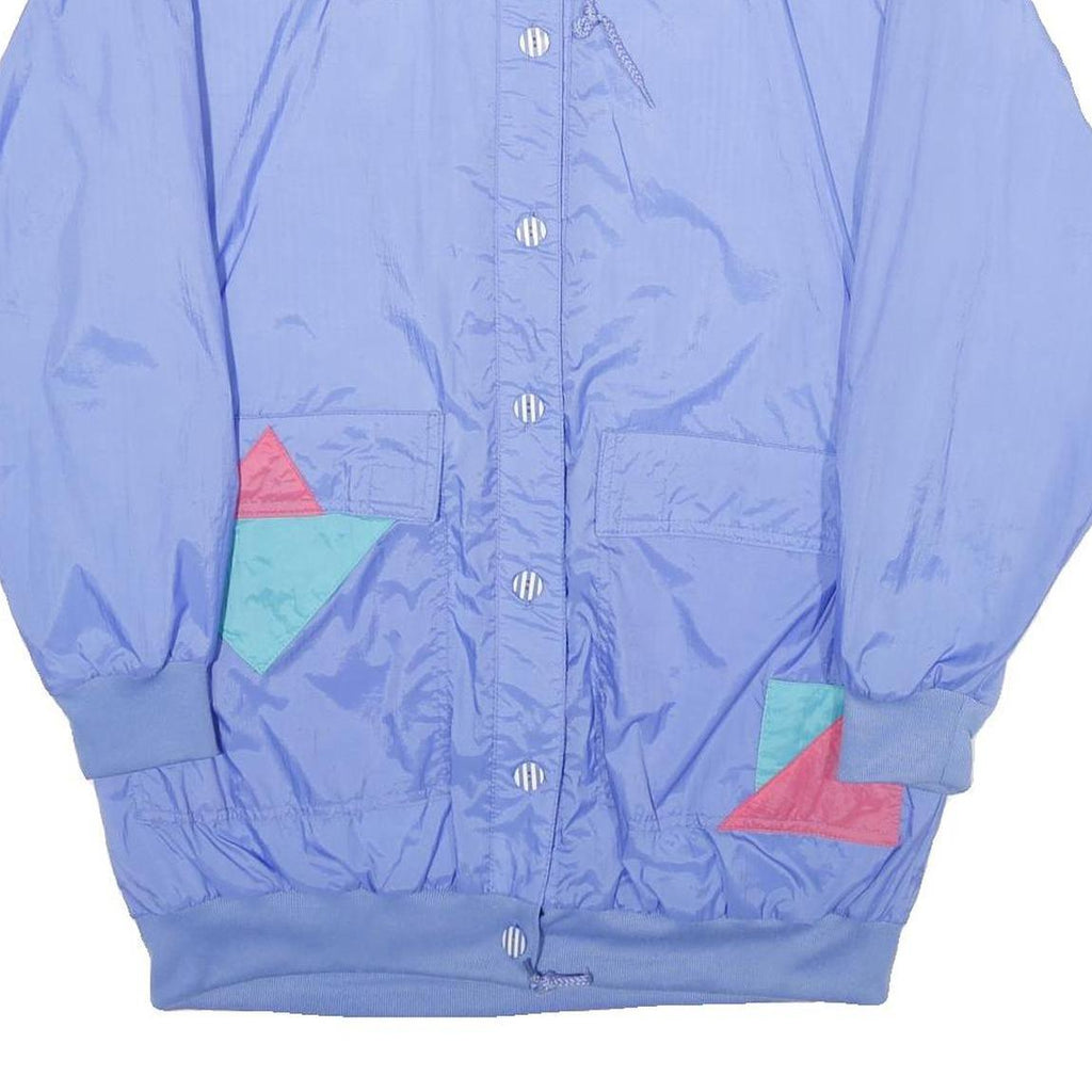 CURRENT SEEN Womens Blue Pink Nylon Button Jacket M Lightweight Colourblock