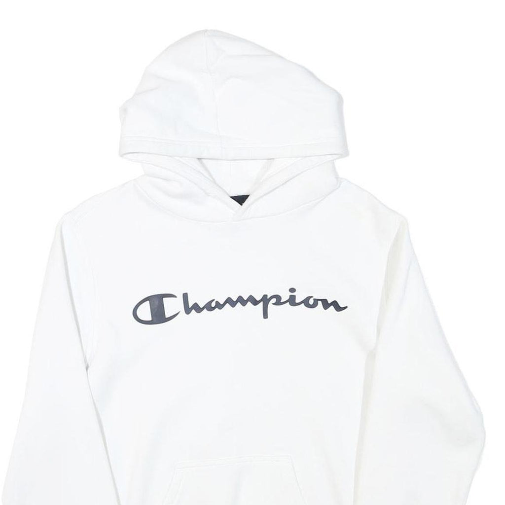 CHAMPION Mens White Hoodie S Cotton Blend Pullover Casual Sweatshirt