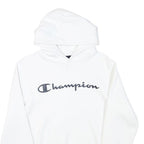 CHAMPION Mens White Hoodie S Cotton Blend Pullover Casual Sweatshirt