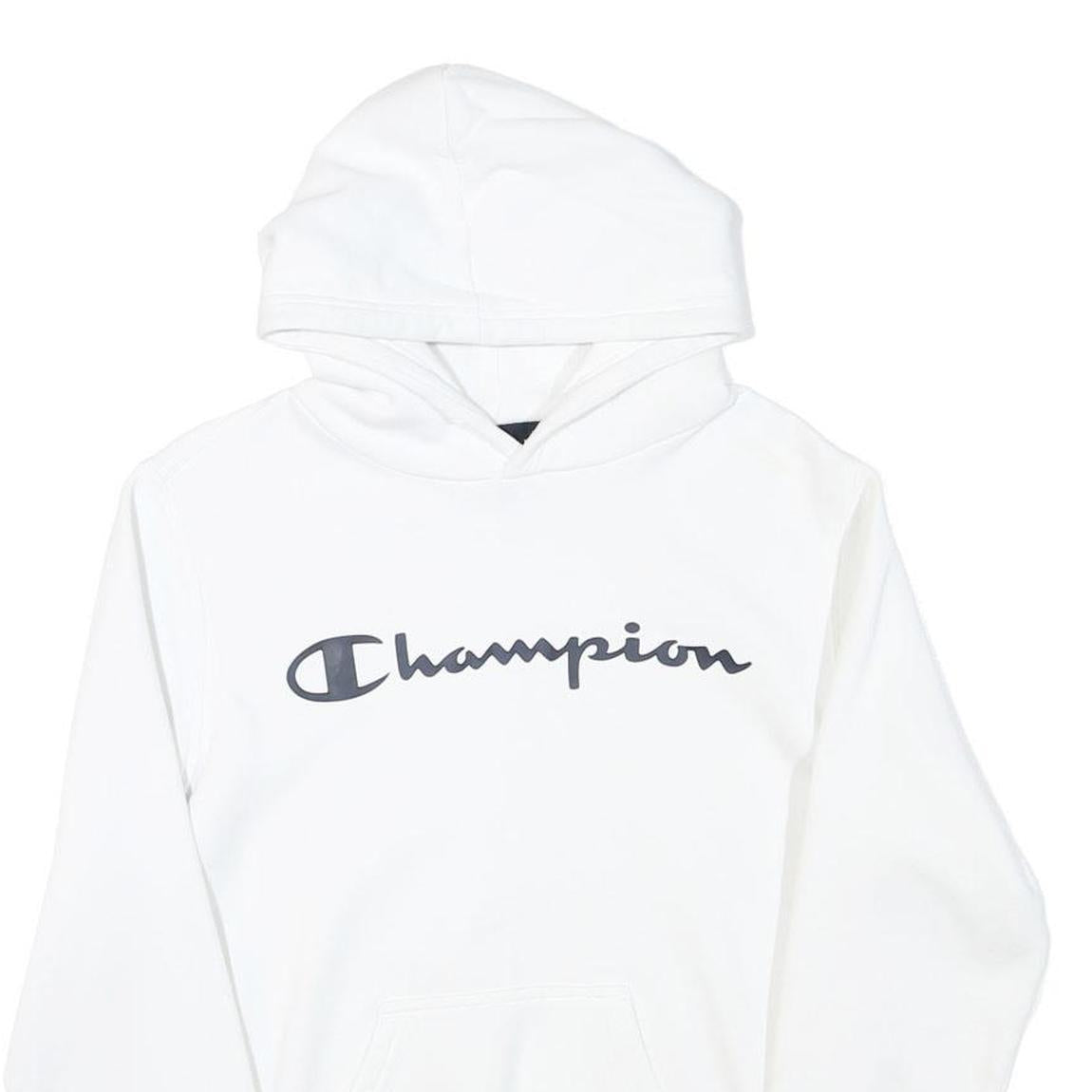 CHAMPION Mens White Hoodie S Cotton Blend Pullover Casual Sweatshirt