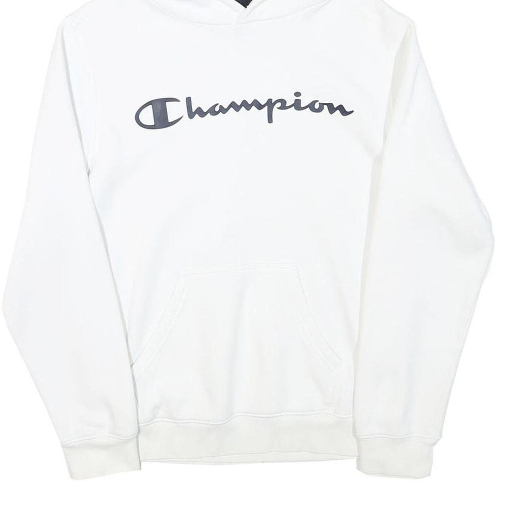 CHAMPION Mens White Hoodie S Cotton Blend Pullover Casual Sweatshirt