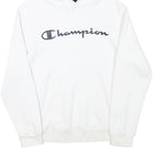 CHAMPION Mens White Hoodie S Cotton Blend Pullover Casual Sweatshirt