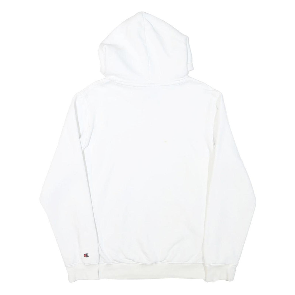 CHAMPION Mens White Hoodie S Cotton Blend Pullover Casual Sweatshirt