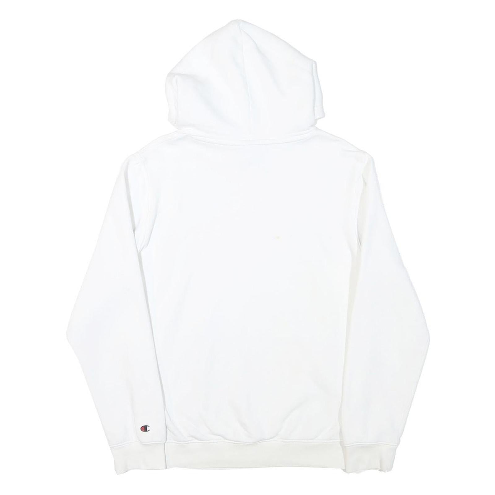CHAMPION Mens White Hoodie S Cotton Blend Pullover Casual Sweatshirt
