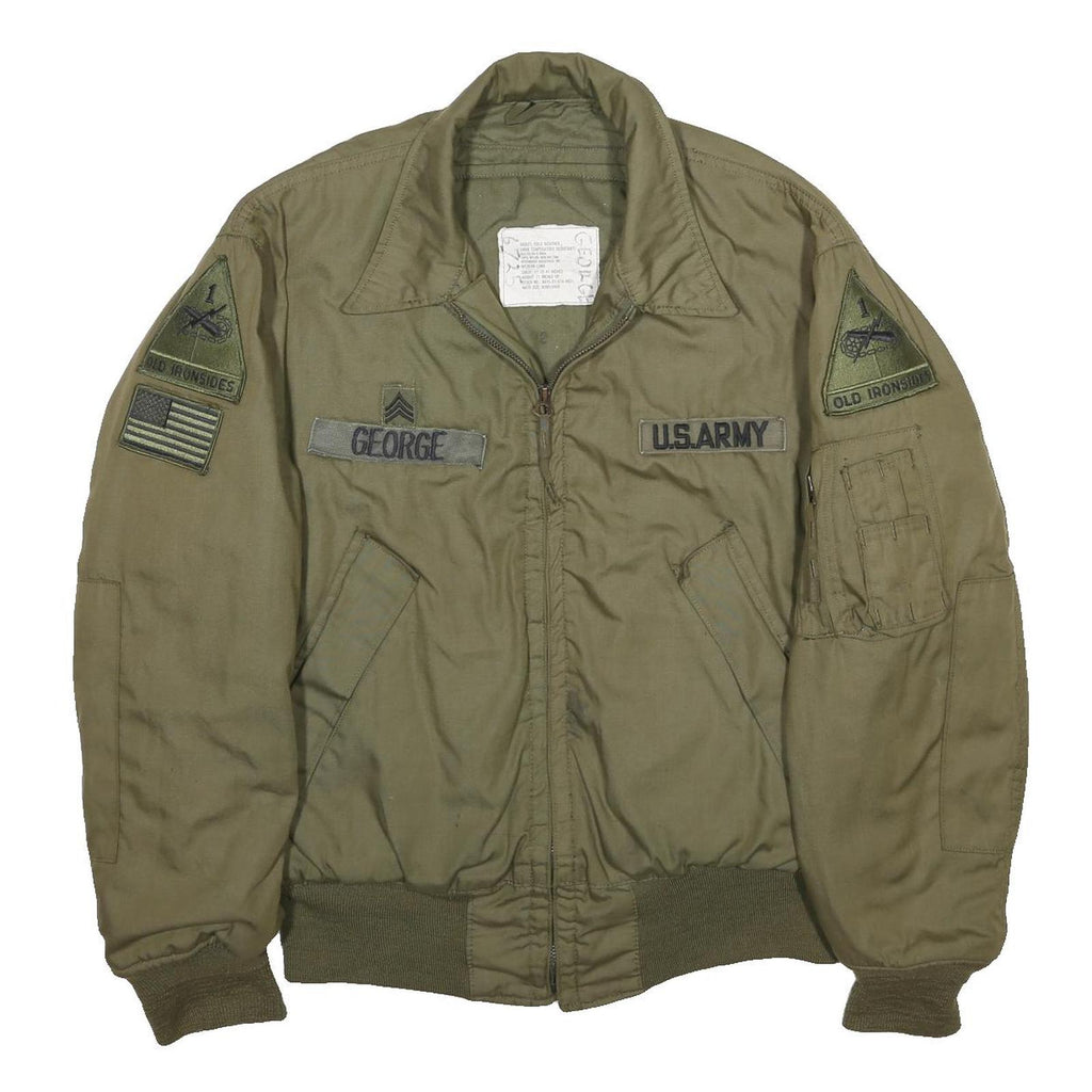 GREENBRIER INDUSTRIES INC Womens Green Nylon Military-Inspired Bomber Jacket M