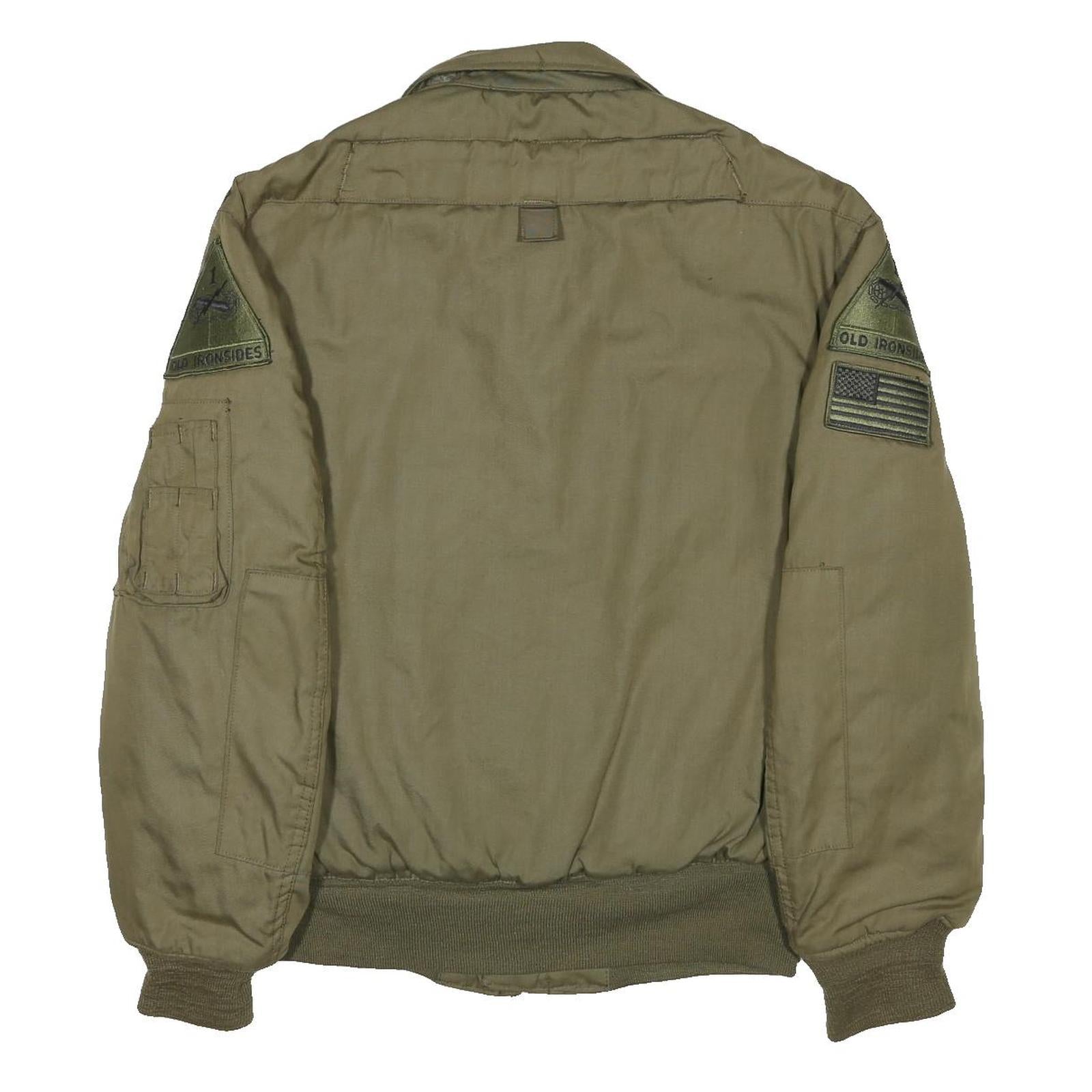 GREENBRIER INDUSTRIES INC Womens Green Nylon Military-Inspired Bomber Jacket M