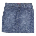 TOMMY HILFIGER Womens Blue Denim Print Mini Cotton Skirt M Stylish Casual