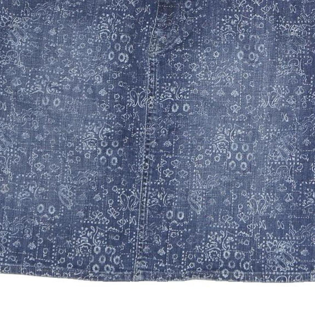 TOMMY HILFIGER Womens Blue Denim Print Mini Cotton Skirt M Stylish Casual