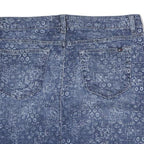 TOMMY HILFIGER Womens Blue Denim Print Mini Cotton Skirt M Stylish Casual