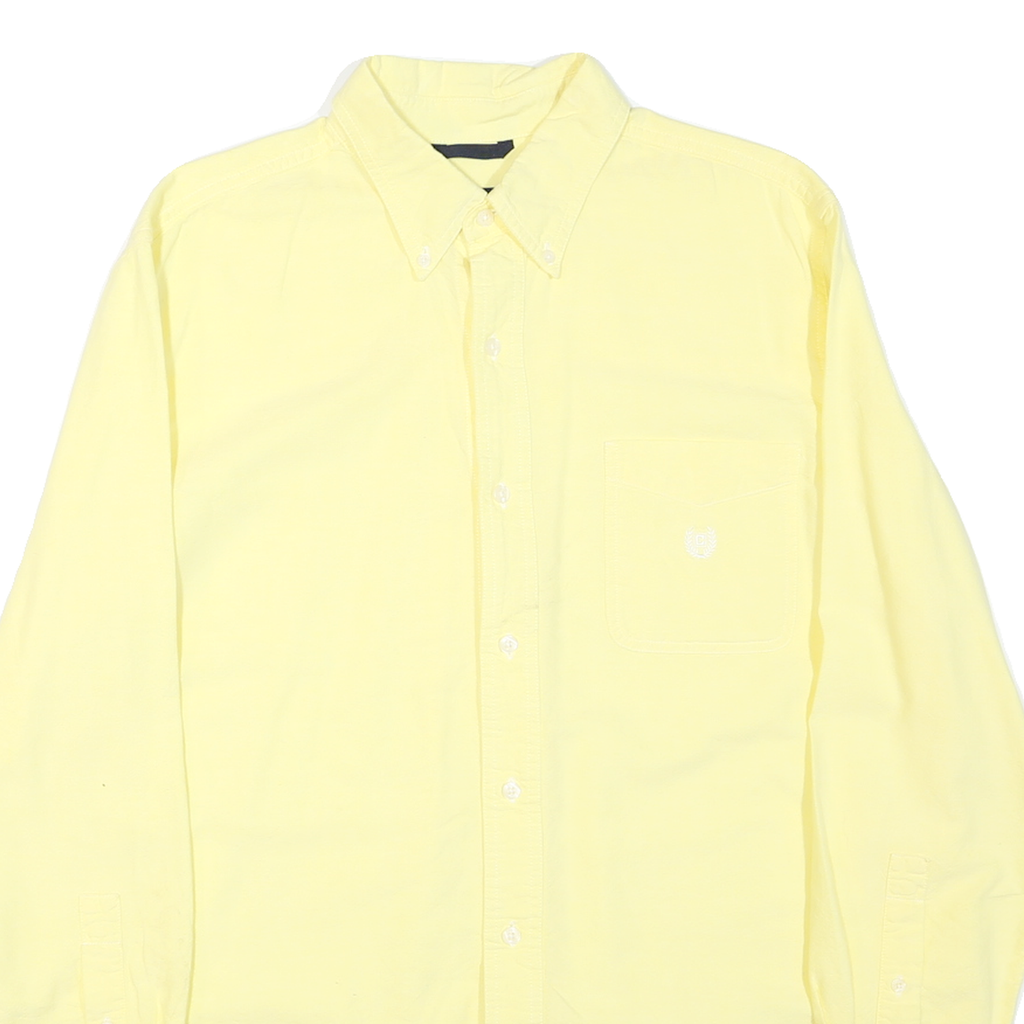 CHAPS Mens Yellow Button-Down Shirt L Cotton Blend Classic Fit Casual