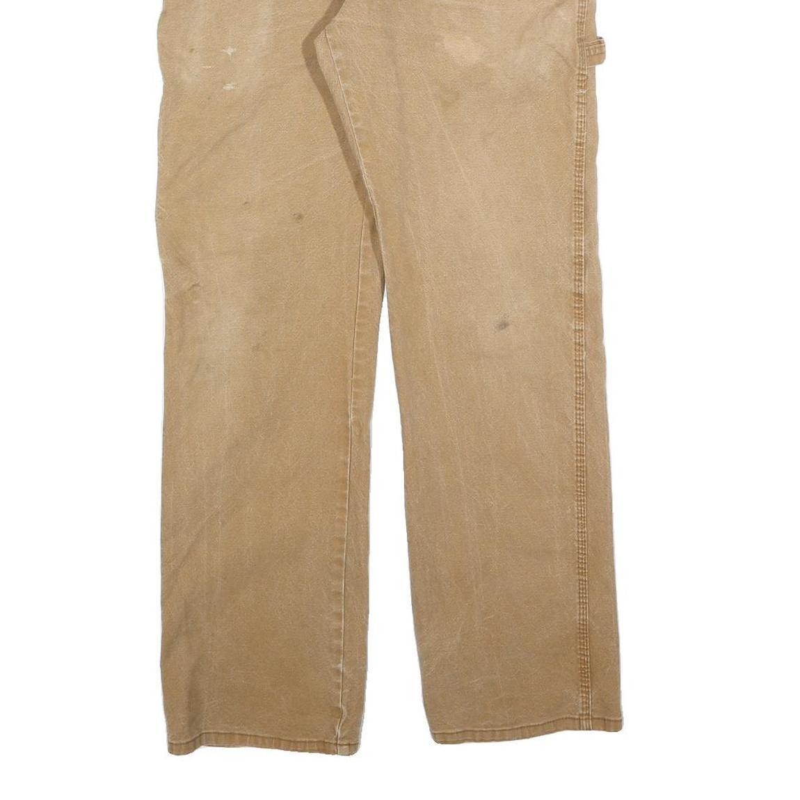 DICKIES Mens Regular Fit Beige Cotton Blend Regular Leg Trousers W32 L32