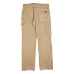 DICKIES Mens Regular Fit Beige Cotton Blend Regular Leg Trousers W32 L32