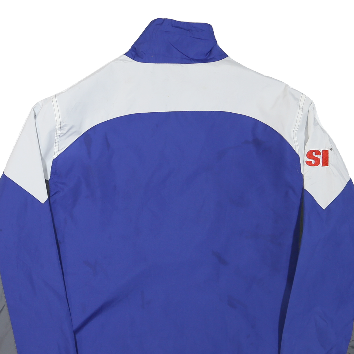 NFL Mens Blue & Grey Track Jacket L Polyester Blend Plain Lightweight Zip