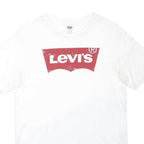 LEVI'S Mens White & Red Graphic T-Shirt S Short Sleeve Crew Neck Cotton Blend
