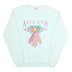 JERZEES Mens White Arizona Graphic Crew Neck L Cotton Blend Sweatshirt Pullover