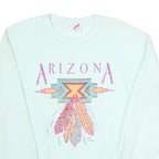 JERZEES Mens White Arizona Graphic Crew Neck L Cotton Blend Sweatshirt Pullover