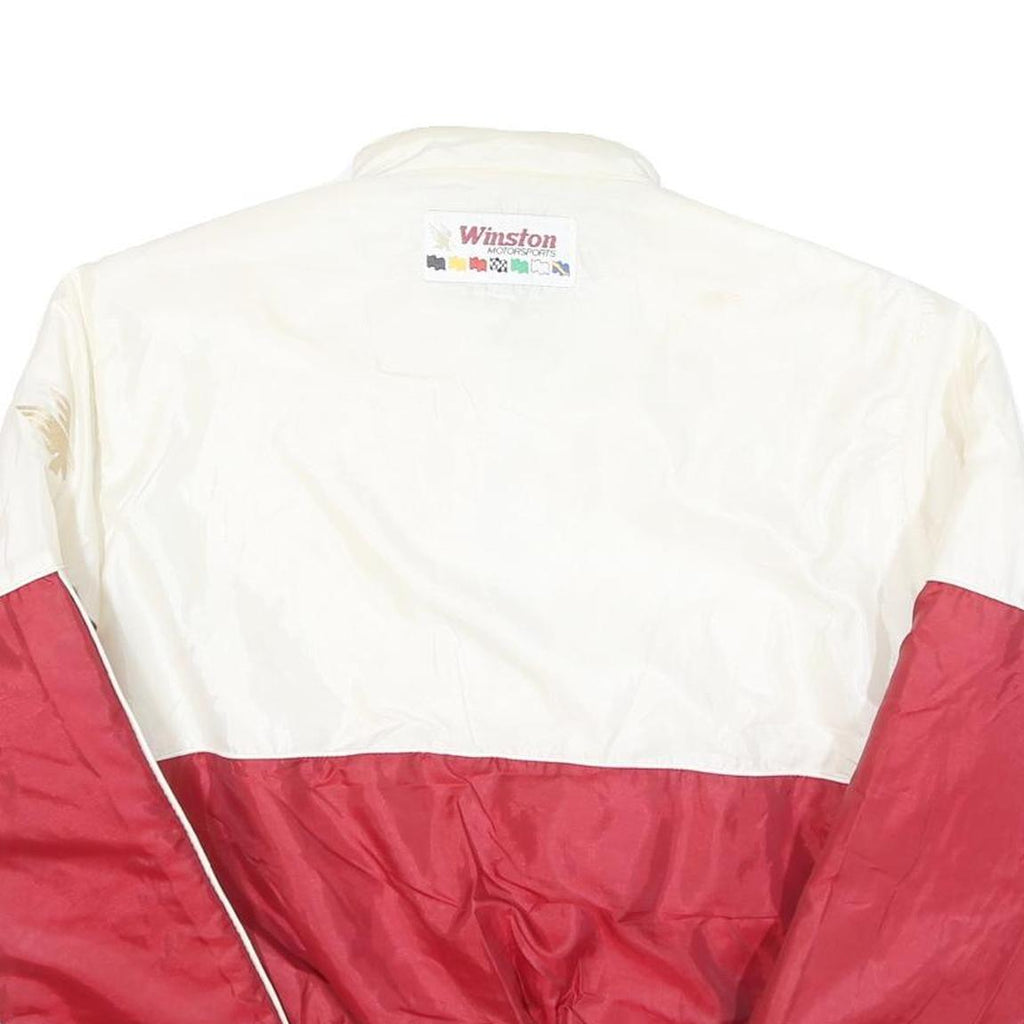 WINSTON Mens White & Red Daytona Racing Zip Jacket S Polyester Blend Motorsport