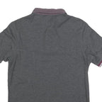 FRED PERRY Womens Grey & Burgundy Short Sleeve Polo Shirt M Cotton Blend Classic