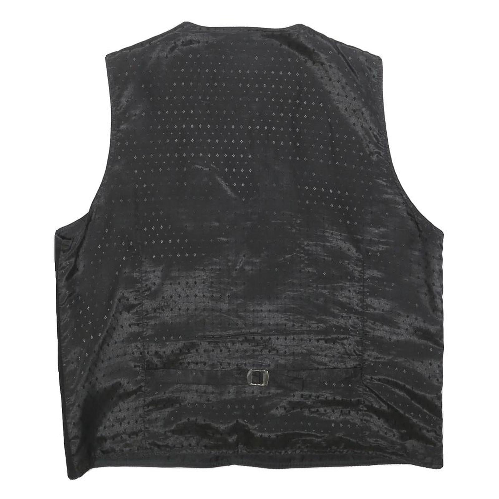 LETS GO Mens Black Jacket XL Polyester Button Plain Classic Vest Style