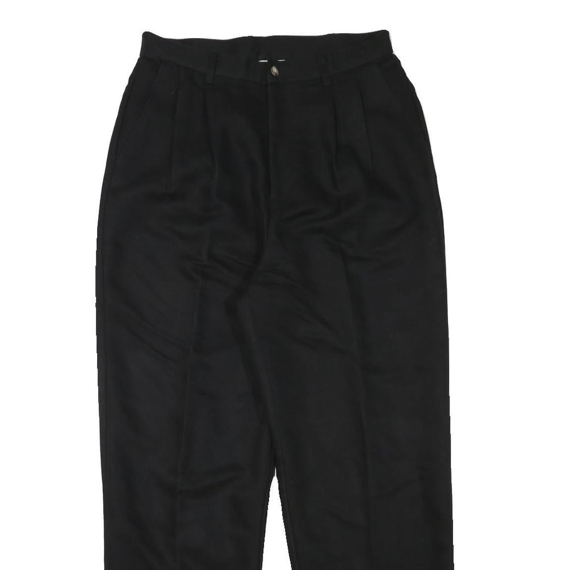 PRIORITY Mens Black Relaxed Trousers W28 L27 Polyester Blend Zip Casual Formal
