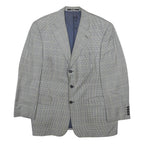 YVES SAINT LAURENT Mens Grey Wool Blend Button Jacket L Checked Classic Blazer