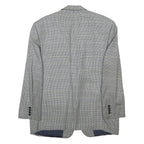 YVES SAINT LAURENT Mens Grey Wool Blend Button Jacket L Checked Classic Blazer
