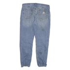 CARHARTT Mens Relaxed Fit Blue Denim Jeans W36 L32 Casual Workwear Zip Closure