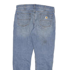 CARHARTT Mens Relaxed Fit Blue Denim Jeans W36 L32 Casual Workwear Zip Closure