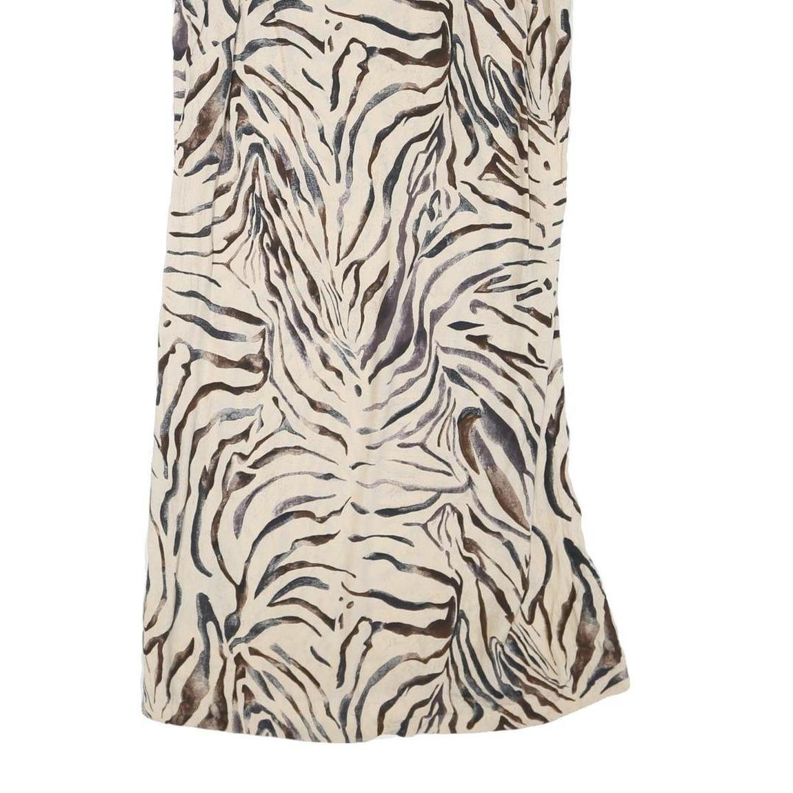 ROBBIE BEE Womens Cream Animal Print Sleeveless Day Dress Polyester Blend L