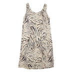 ROBBIE BEE Womens Cream Animal Print Sleeveless Day Dress Polyester Blend L