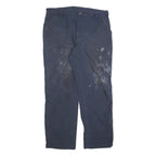 CARHARTT Mens Navy Blue Cotton Blend Relaxed Straight Trousers W40 L36 Workwear