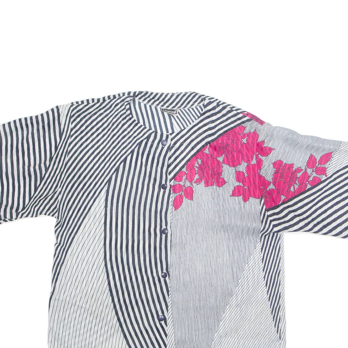 Womens Printed Blouse Black Striped UK 14