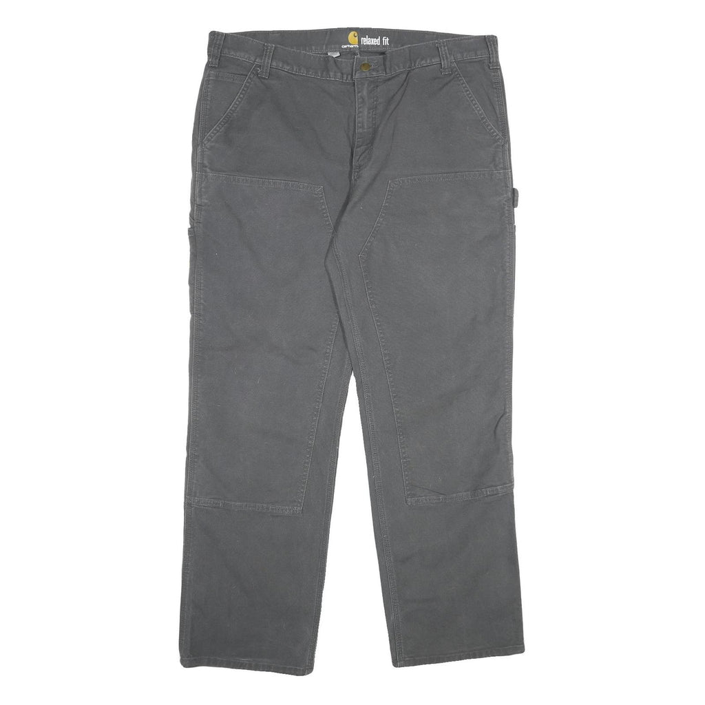 CARHARTT Mens Cotton Blend Grey Relaxed Fit Straight Trousers W40 L32 Workwear