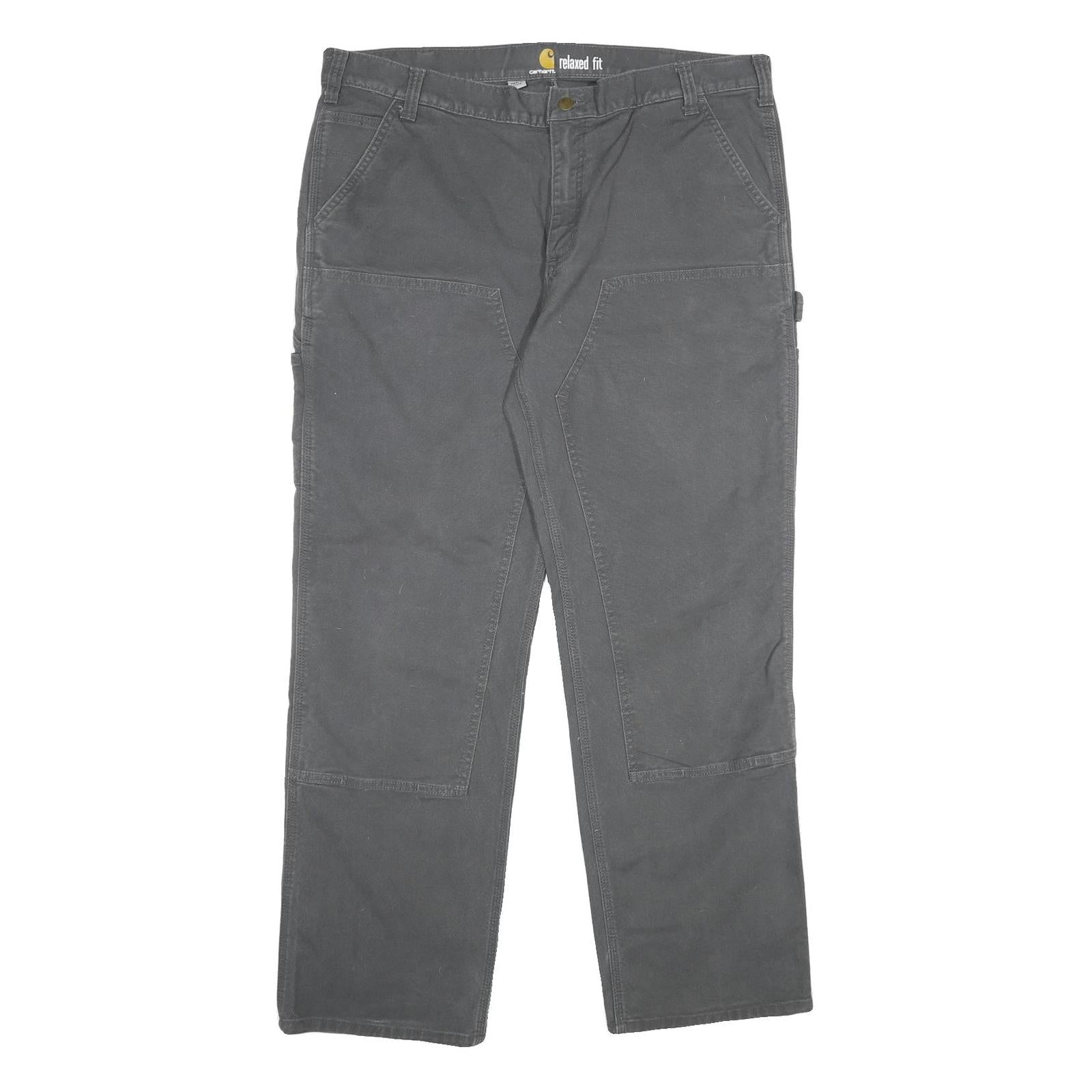 CARHARTT Mens Cotton Blend Grey Relaxed Fit Straight Trousers W40 L32 Workwear