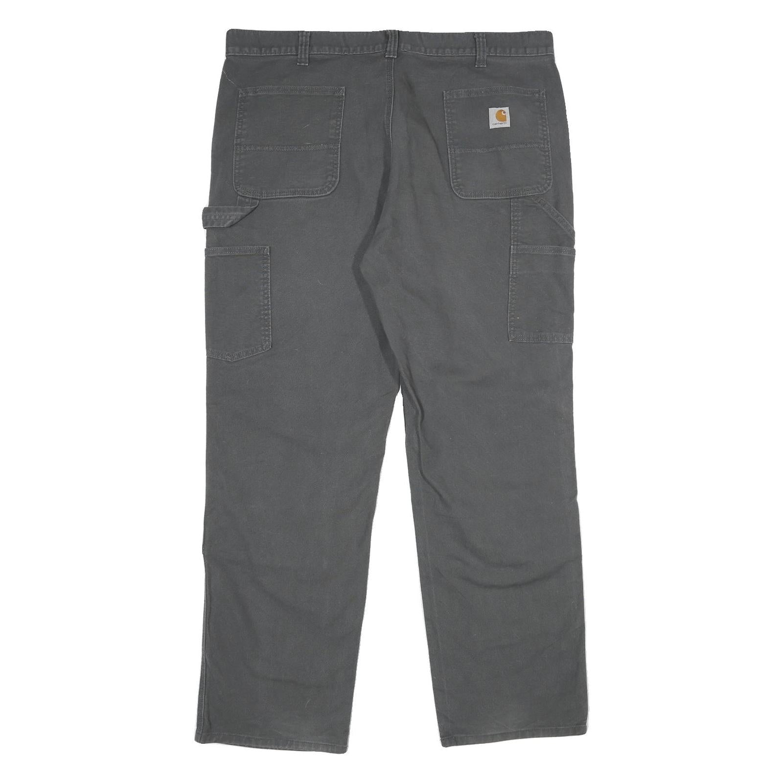 CARHARTT Mens Cotton Blend Grey Relaxed Fit Straight Trousers W40 L32 Workwear