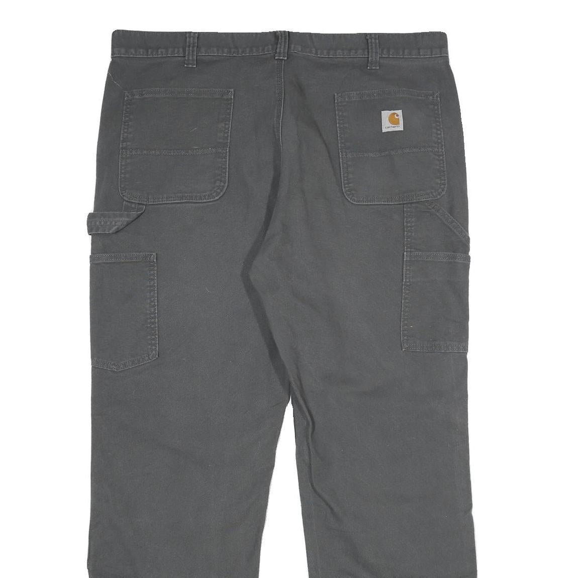CARHARTT Mens Cotton Blend Grey Relaxed Fit Straight Trousers W40 L32 Workwear