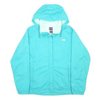 THE NORTH FACE Womens Blue XL Nylon Jacket Plain Hooded Zip Outdoor Waterproof