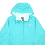 THE NORTH FACE Womens Blue XL Nylon Jacket Plain Hooded Zip Outdoor Waterproof