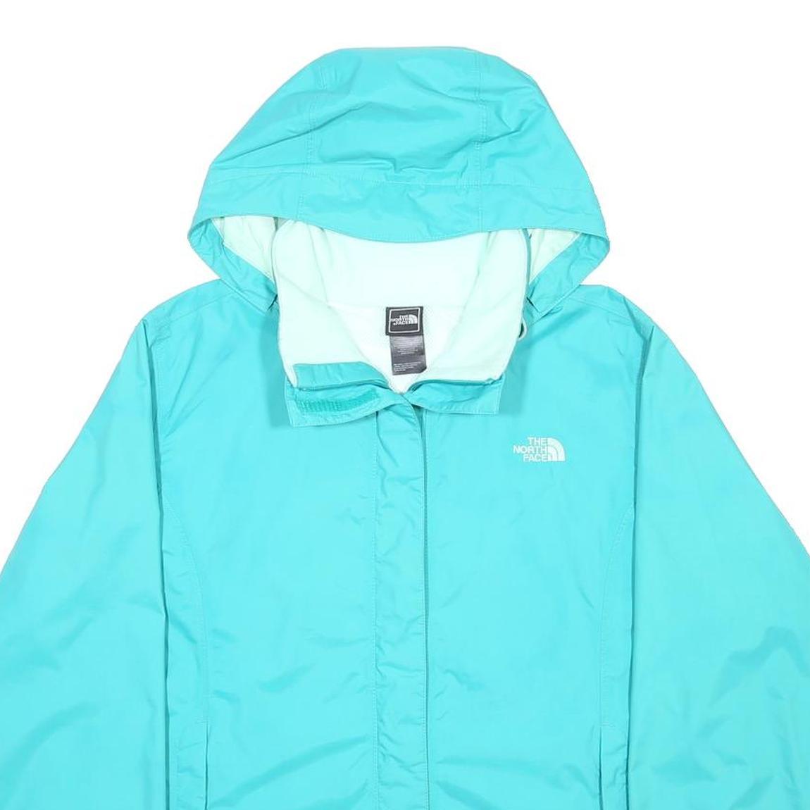 THE NORTH FACE Womens Blue XL Nylon Jacket Plain Hooded Zip Outdoor Waterproof