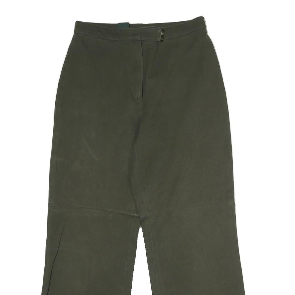 LAUREN RALPH LAUREN Womens Cotton Green Regular Straight Trousers W26 L25