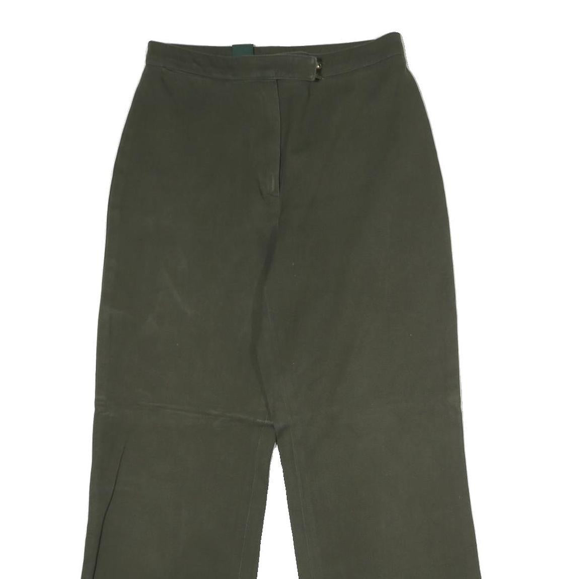 LAUREN RALPH LAUREN Womens Cotton Green Regular Straight Trousers W26 L25