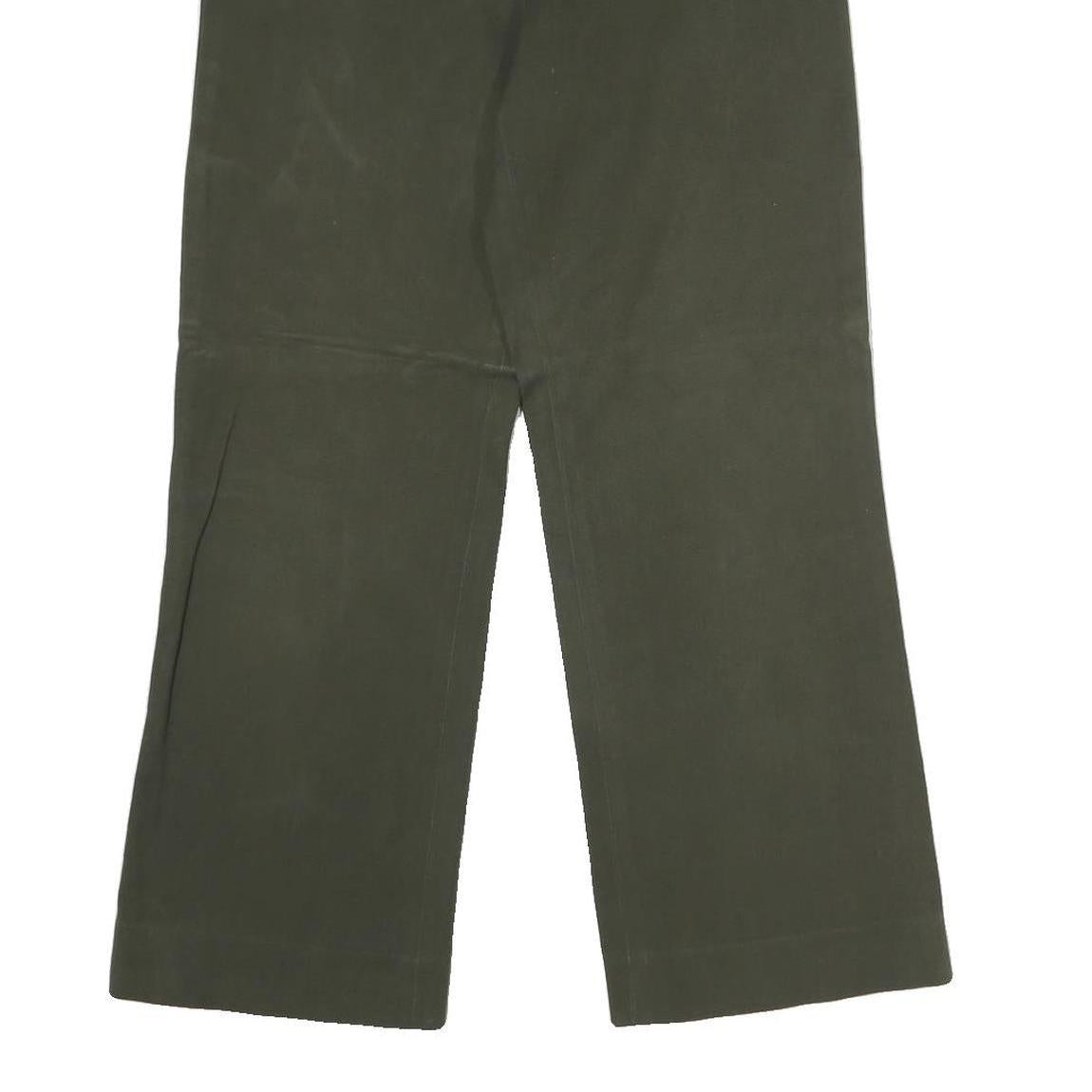 LAUREN RALPH LAUREN Womens Cotton Green Regular Straight Trousers W26 L25