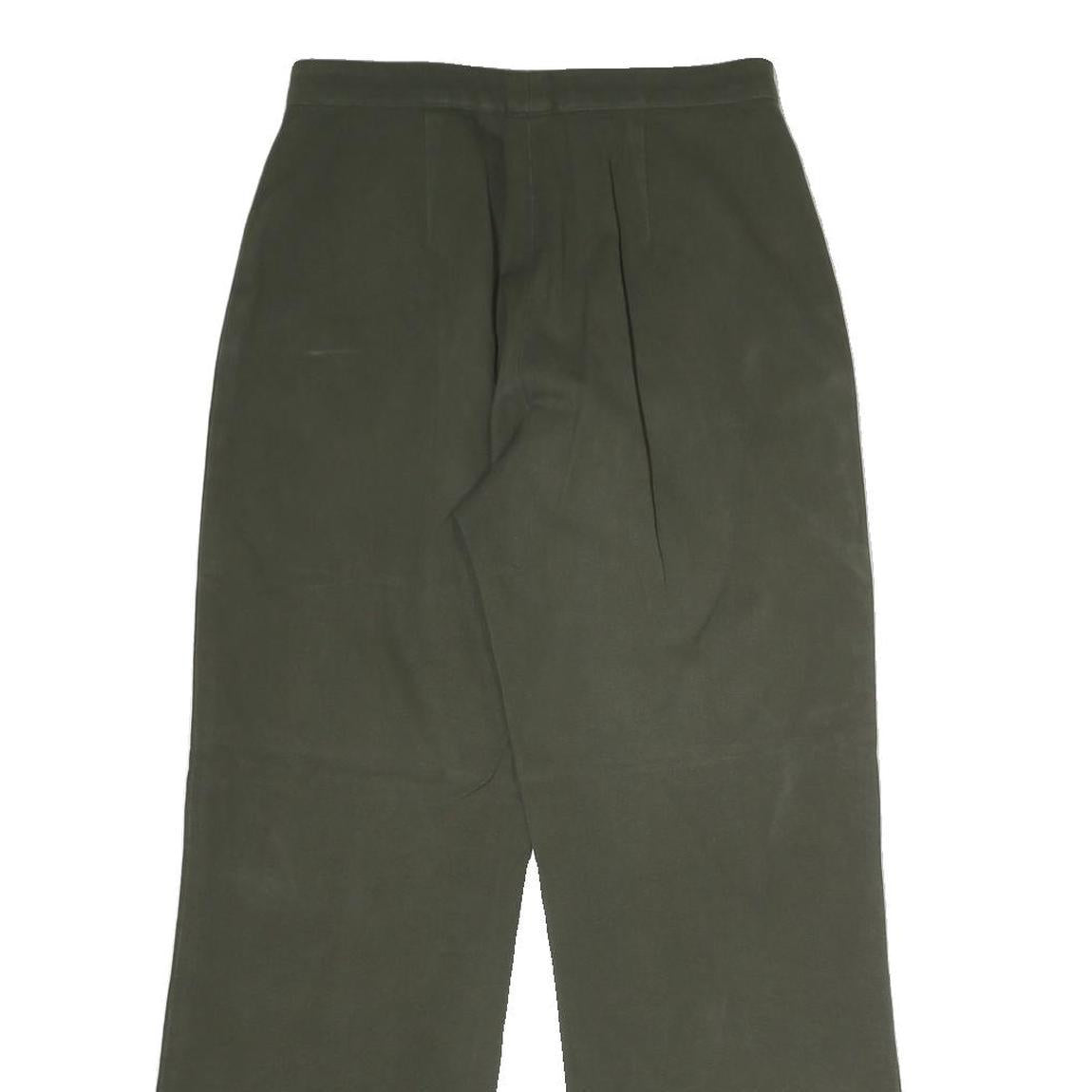 LAUREN RALPH LAUREN Womens Cotton Green Regular Straight Trousers W26 L25
