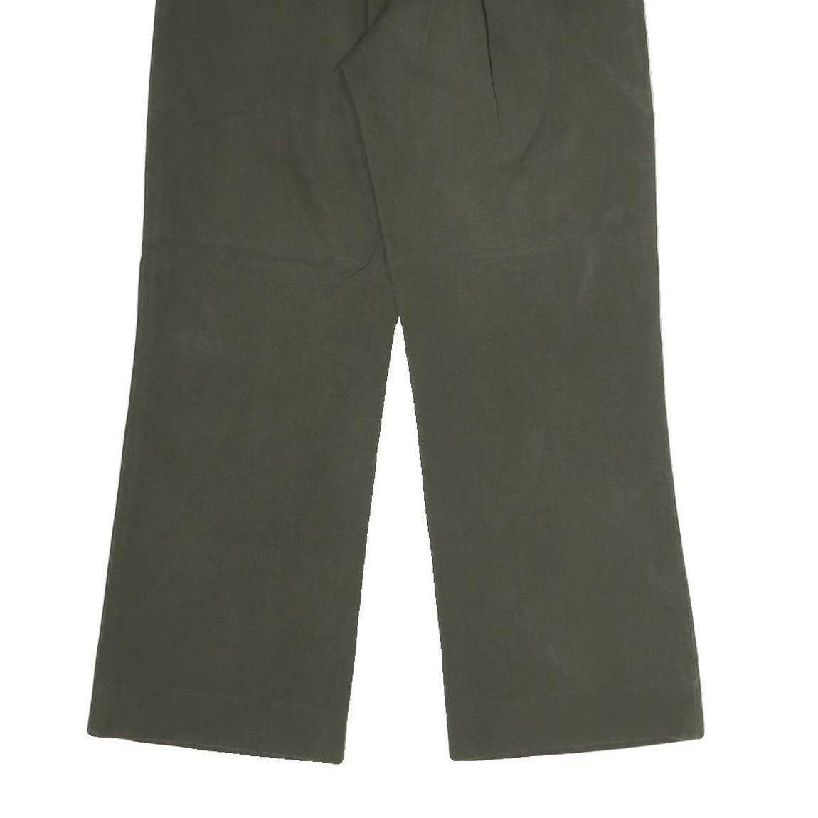 LAUREN RALPH LAUREN Womens Cotton Green Regular Straight Trousers W26 L25